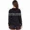 Urban Style Plain Black Washed Zip Up Fleece Hoodies for Woman