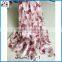 High fashion soft blue leaf print chinese silk scarf