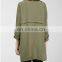 Styleish and classic collarless draped open front trench jacket of women NT201