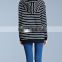 Alibaba Manufacturer Womens Ladies Hoodie Sweatshirt Hooded Tops Zip stripe Casual T-shirt