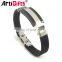Hot sale leather custom bracelet men with stainless steel clasp