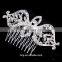 Silver Hair Pins Rose Flower Hair Comb for Bridal Wedding Head Jewelry
