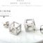 Fashion Jewelry Stainless Steel Hollow Square Earrings for Men/Women