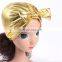 Baby gilding Hat Boy Girl Gold Bunny Ear Caps Turban Knot Beanie 8Colors