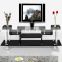 clear and black tempered glass tv stand