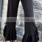New collection Black Ruched Big Ruffle Pants