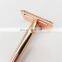 Wholesale Metal Alloy Customized Logo Rose Gold Female Double Edge Safety metal Razor