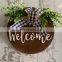 Welcome Front Door Round Wood Sign Hanging Welcome Sign for Decorations for Christmas, Thanksgiving, Halloween, Easter Outdoor W