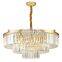Stainless Steel LED Hanging Lamp Hotel Living Room Luxury Modern Crystal Chandeliers Pendant Light