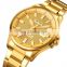 men's watches brand SKMEI 1654 time date function 3atm stainless steel quartz gold luxury watch