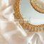 Crescent Rattan Decorative Mirror, Boho Home Wall Art