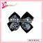 Good quality double layered animal stripes ribbon bow tie hair clip factory wholesale (DW--0033)