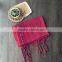 70CMX200CM Cotton Linen Women Pashmina Scarf with Colorful Fringes