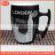 high quality printed ceramic mug coffee with custom design decal and popular handle double glazed matte black and shinny white