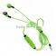 Hot sell new design metal LED lightiing earphones for mobile