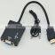 Factory vga to hdmi cable hdmi to vga and audio adapter for PC DVD HDTV