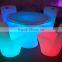 Coomercial furniture led colorful lamp high bar table and chairs