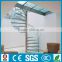 indoor modern laminated glass tread spiral stairs for attic