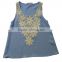 Chinese manufacturer High quality off-shoulder blue lace cotton women tank top for sale