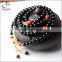 Handmade Tibetan Elastic String Natural Black Agate Cinnabar 108 Prayer Beads Wrap Bracelet Mala