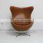 Modern style furniture leather soft/wool fabric egg swivel chair/Fancy design furniture living room relaxing egg chair