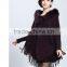 2015 Europe and United States new upmarket collars printing long tassels knitting cape coat female