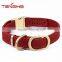 China supplier for pet collar frosted cow leather pet collar dog