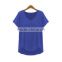 (Trade Assurance)wholesale 220g 95%cotton 5%spandex short sleeve v neck plain dyed women fitness t shirt