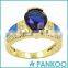 Factory Directly Deeply Blue Opal Sterling Silver Magic Ring ,wedding Ring