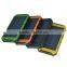 8000mah Active Waterproof Solar Inverter Portable Power Bank Charger