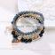 Cool Summer Bohemia Candy Jelly Beads Crystal Charm Multilayer Beaded Elastic Bracelet