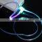 Hot selling Noodles Smile Face Cable Visible Transparent LED Light Up Micro USB Charger Cable for mobile phone