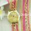 Geneva wrist women metal long chain fashion watch