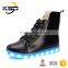 2016 High Neck Warm Shoes For Men Leather LED Light Up Shoe