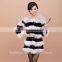 Winter natural fur coats sheep skins women black and white sheep coats