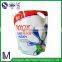 Plastic packaging bag liquid detergent bag with spout