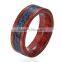 Wholesale Natural Wood Ring, Black Blue Carbon Fiber Inlay Wood Rings Men