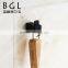 new modern square design zinc alloy black bathroom accessory set single robe hook