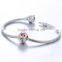 D168 AML 925 sterling silver colorful charm,DIY squared shape beads for women