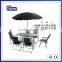 8 piece garden Rectangular patio furniture with 6 folding Chairs & 1table & Parasol