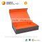 Customized luxury orange, green and blue rectangle magnetic folding gift paper box