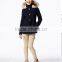 Women's fur-trim turn-lock standard collar coat