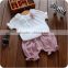 2017 new spring breathable flower baby girl clothes clothing set Korea used clothing Fitness for babay girl wear