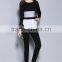 long sleeve clothes women stripe elegance cotton ladies 2 piece suit for women