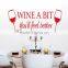 Black Wine a Bit Kitchen Wall Art Sticker Vinyl Decal Kitchen Art Decor