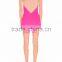 Neck design black cut out bright hot pink chiffon wholesale playsuit women