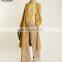 Yellow Mid Weight Roll Neck Patch Pocket Chunky Knit Sweater