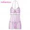 Purple Deep V Neckline Babydoll Japanese Mature Women Sexy Lingerie