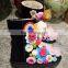 Aidocrystal Warm Ladies Black Boots Fashion DIY Knitting Flower Shoes 2016 Winter Woman Boots