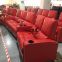 Top grain red leather cinema sofa with cool cupholder,electric home theater sofa